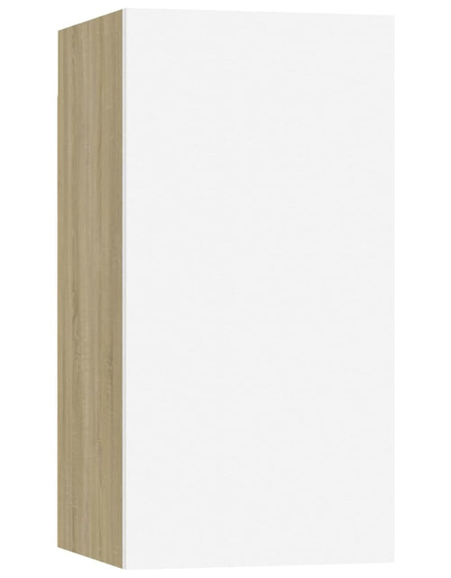 Încărcați imaginea în vizualizatorul Galerie, Comode TV, 2 buc., alb și stejar Sonoma, 30,5x30x60 cm, PAL - Lando
