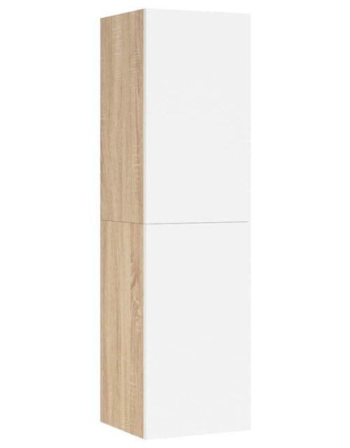 Încărcați imaginea în vizualizatorul Galerie, Comodă TV, alb și stejar Sonoma, 30,5x30x110 cm, PAL - Lando
