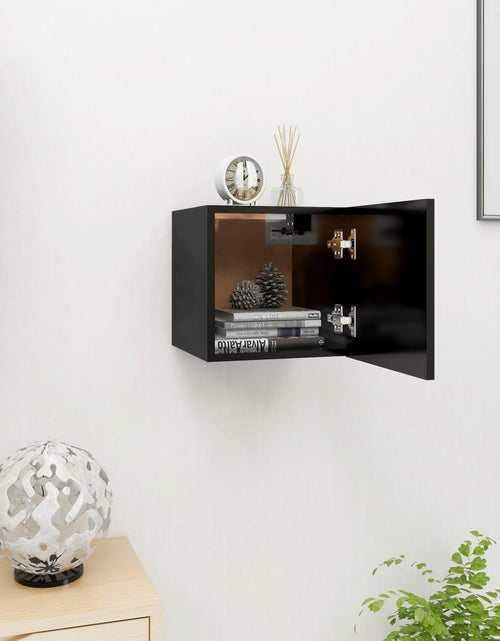 Загрузите изображение в средство просмотра галереи, Dulap TV montaj pe perete, negru, 30,5x30x30 cm Lando - Lando
