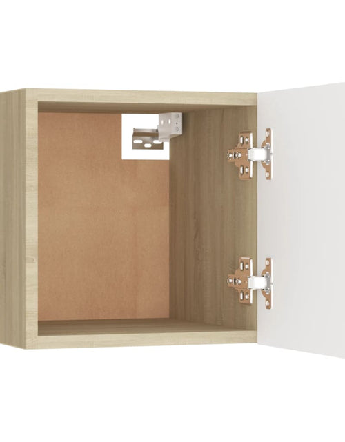 Încărcați imaginea în vizualizatorul Galerie, Dulapuri TV montaj perete 2 buc. alb/stejar sonoma 30,5x30x30cm Lando - Lando
