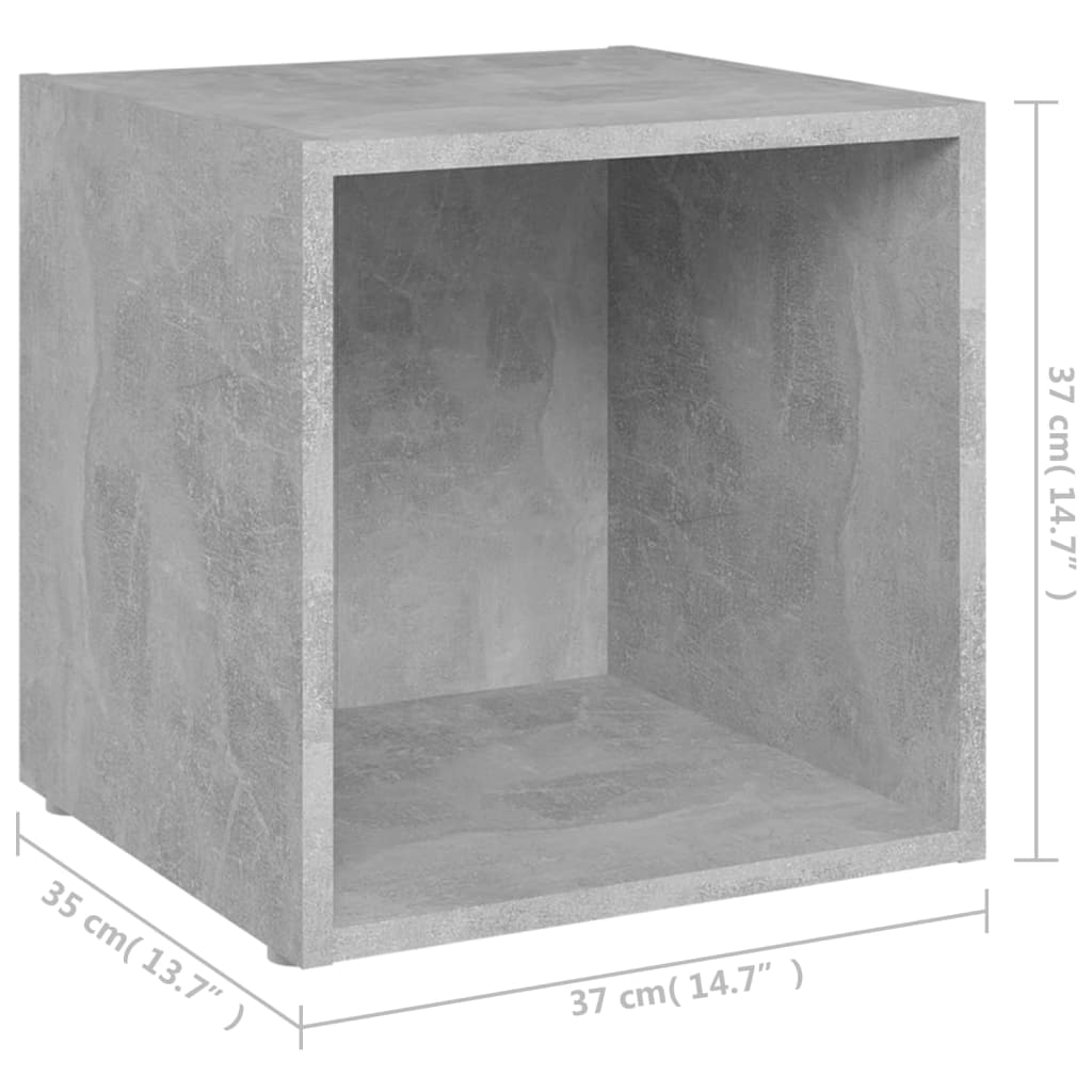 Comode TV, 4 buc., gri beton, 37x35x37 cm, PAL Lando - Lando