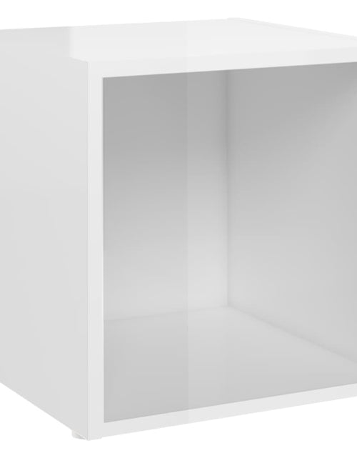 Încărcați imaginea în vizualizatorul Galerie, Comode TV, 4 buc., alb extralucios, 37x35x37 cm, PAL Lando - Lando
