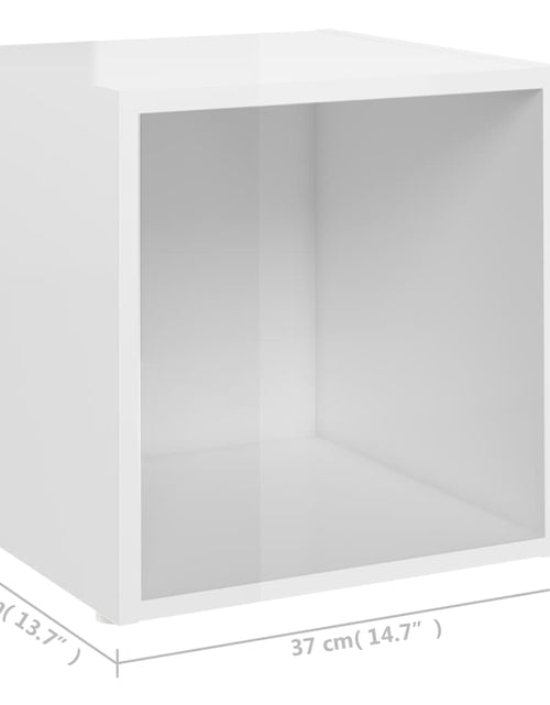 Încărcați imaginea în vizualizatorul Galerie, Comode TV, 4 buc., alb extralucios, 37x35x37 cm, PAL Lando - Lando
