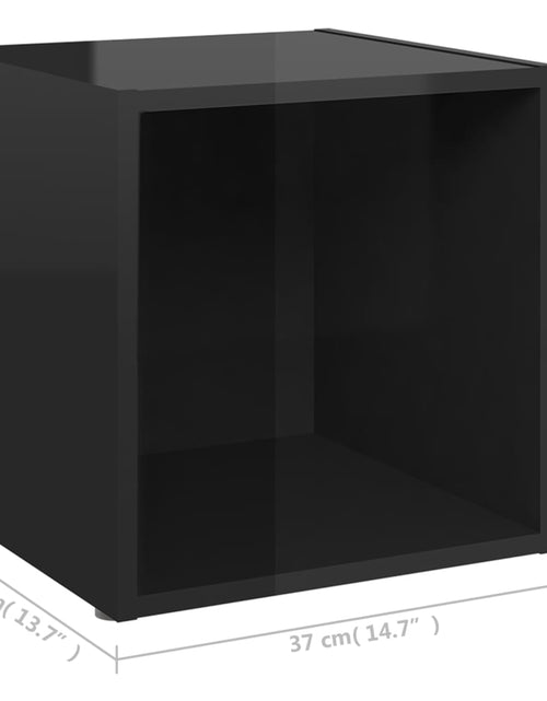 Încărcați imaginea în vizualizatorul Galerie, Comode TV, 2 buc., negru extralucios, 37x35x37 cm, PAL Lando - Lando
