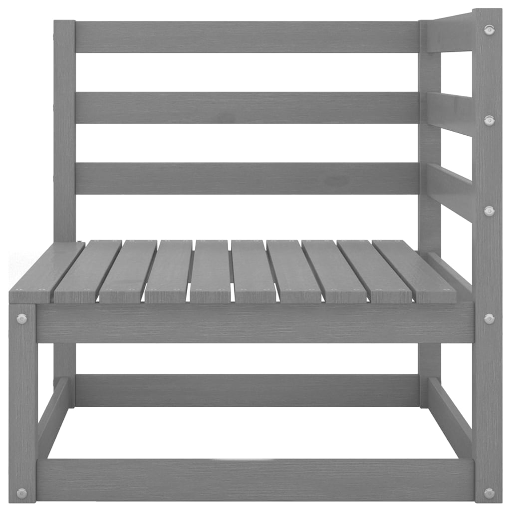 Set mobilier de grădină, 2 piese, gri, lemn masiv de pin Lando - Lando