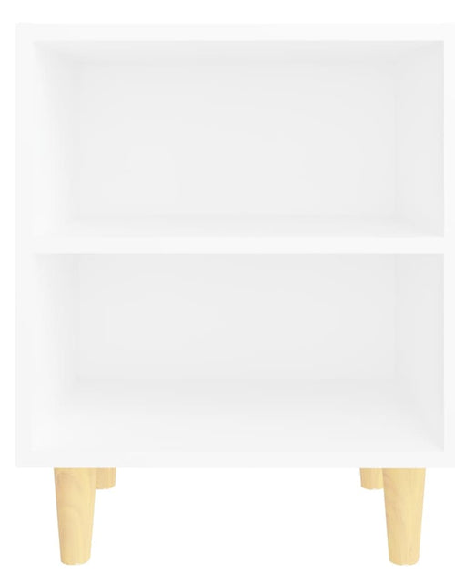 Încărcați imaginea în vizualizatorul Galerie, Noptieră cu picioare din lemn masiv, alb, 40x30x50 cm - Lando
