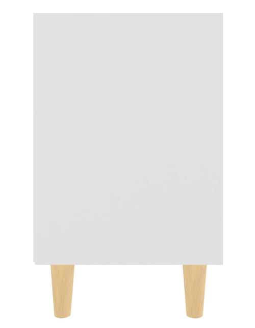 Încărcați imaginea în vizualizatorul Galerie, Noptieră cu picioare din lemn masiv, alb, 40x30x50 cm - Lando
