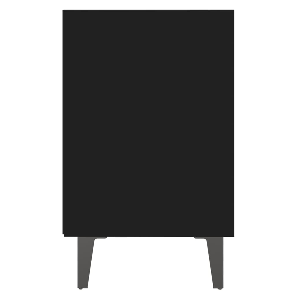 Noptiere cu picioare metalice, 2 buc, negru, 40x30x50 cm - Lando