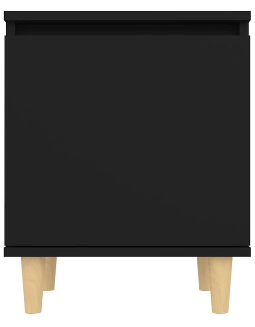 Încărcați imaginea în vizualizatorul Galerie, Noptieră cu picioare din lemn masiv, negru, 40x30x50 cm - Lando
