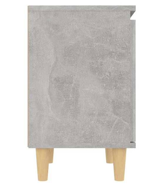 Загрузите изображение в средство просмотра галереи, Noptieră cu picioare din lemn masiv, gri beton, 40x30x50 cm - Lando
