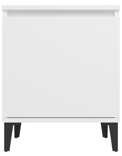 Încărcați imaginea în vizualizatorul Galerie, Noptieră cu picioare metalice, alb, 40x30x50 cm - Lando
