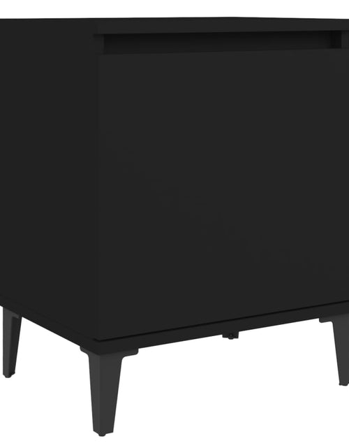 Încărcați imaginea în vizualizatorul Galerie, Noptieră cu picioare metalice, negru, 40x30x50 cm - Lando

