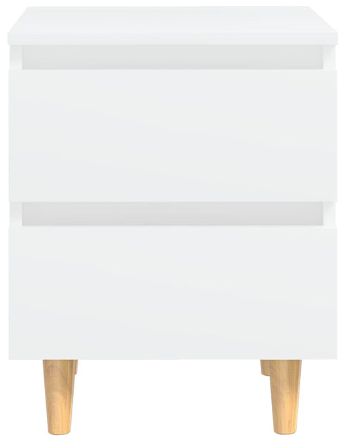 Загрузите изображение в средство просмотра галереи, Noptieră cu picioare lemn masiv pin, alb, 40x35x50 cm - Lando
