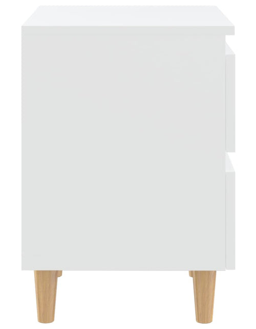 Încărcați imaginea în vizualizatorul Galerie, Noptiere cu picioare lemn masiv pin, 2 buc., alb, 40x35x50 cm - Lando

