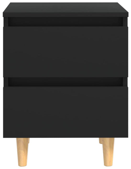 Încărcați imaginea în vizualizatorul Galerie, Noptieră cu picioare lemn masiv pin, negru, 40x35x50 cm - Lando
