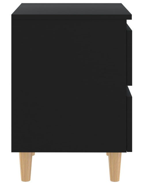 Загрузите изображение в средство просмотра галереи, Noptieră cu picioare lemn masiv pin, negru, 40x35x50 cm - Lando
