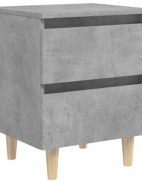 Загрузите изображение в средство просмотра галереи, Noptieră cu picioare din lemn masiv pin, gri beton, 40x35x50 cm - Lando
