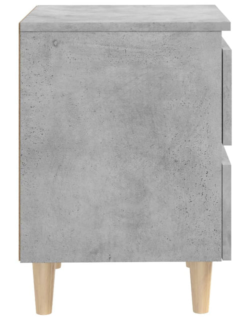 Încărcați imaginea în vizualizatorul Galerie, Noptieră cu picioare din lemn masiv pin, gri beton, 40x35x50 cm - Lando
