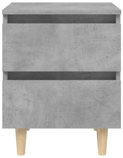 Загрузите изображение в средство просмотра галереи, Noptiere cu picioare lemn masiv pin 2 buc. gri beton 40x35x50cm - Lando
