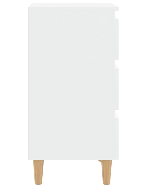 Încărcați imaginea în vizualizatorul Galerie, Noptieră cu picioare lemn masiv, alb, 40x35x69 cm - Lando
