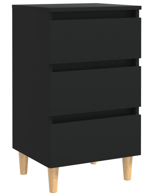 Încărcați imaginea în vizualizatorul Galerie, Noptiere cu picioare lemn masiv, 2 buc., negru, 40x35x69 cm - Lando
