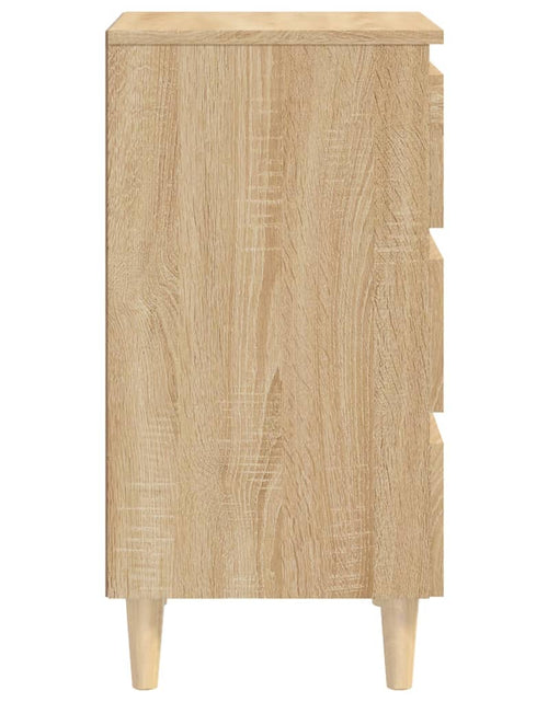 Загрузите изображение в средство просмотра галереи, Noptieră &amp; picioare lemn masiv, stejar Sonoma, 40x35x69 cm - Lando
