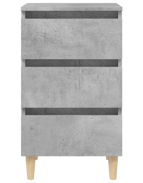 Загрузите изображение в средство просмотра галереи, Noptieră cu picioare lemn masiv, gri beton, 40x35x69 cm - Lando
