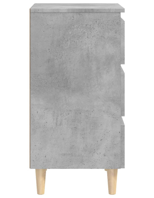 Încărcați imaginea în vizualizatorul Galerie, Noptieră cu picioare lemn masiv, gri beton, 40x35x69 cm - Lando

