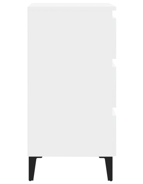 Încărcați imaginea în vizualizatorul Galerie, Noptieră cu picioare metalice, alb, 40x35x69cm - Lando
