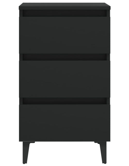 Încărcați imaginea în vizualizatorul Galerie, Noptieră cu picioare metalice, negru, 40x35x69 cm - Lando
