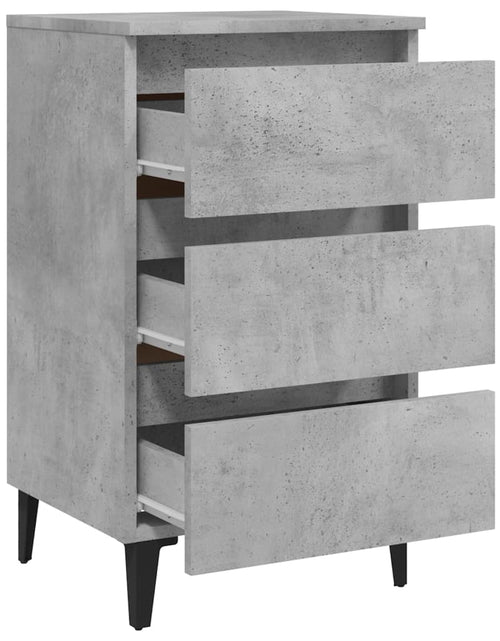 Загрузите изображение в средство просмотра галереи, Noptiere cu picioare metalice, 2 buc. gri beton, 40x35x69 cm - Lando
