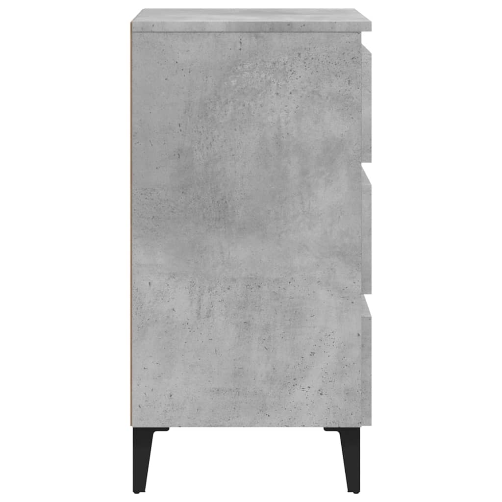 Noptiere cu picioare metalice, 2 buc. gri beton, 40x35x69 cm - Lando