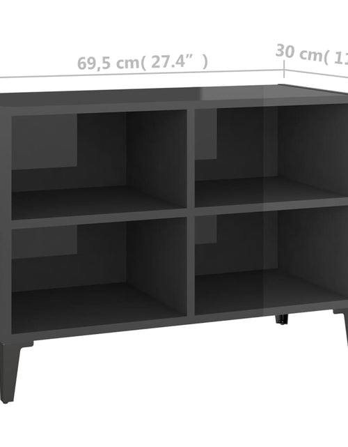 Загрузите изображение в средство просмотра галереи, Comodă TV cu picioare metalice, gri extralucios, 69,5x30x50 cm Lando - Lando
