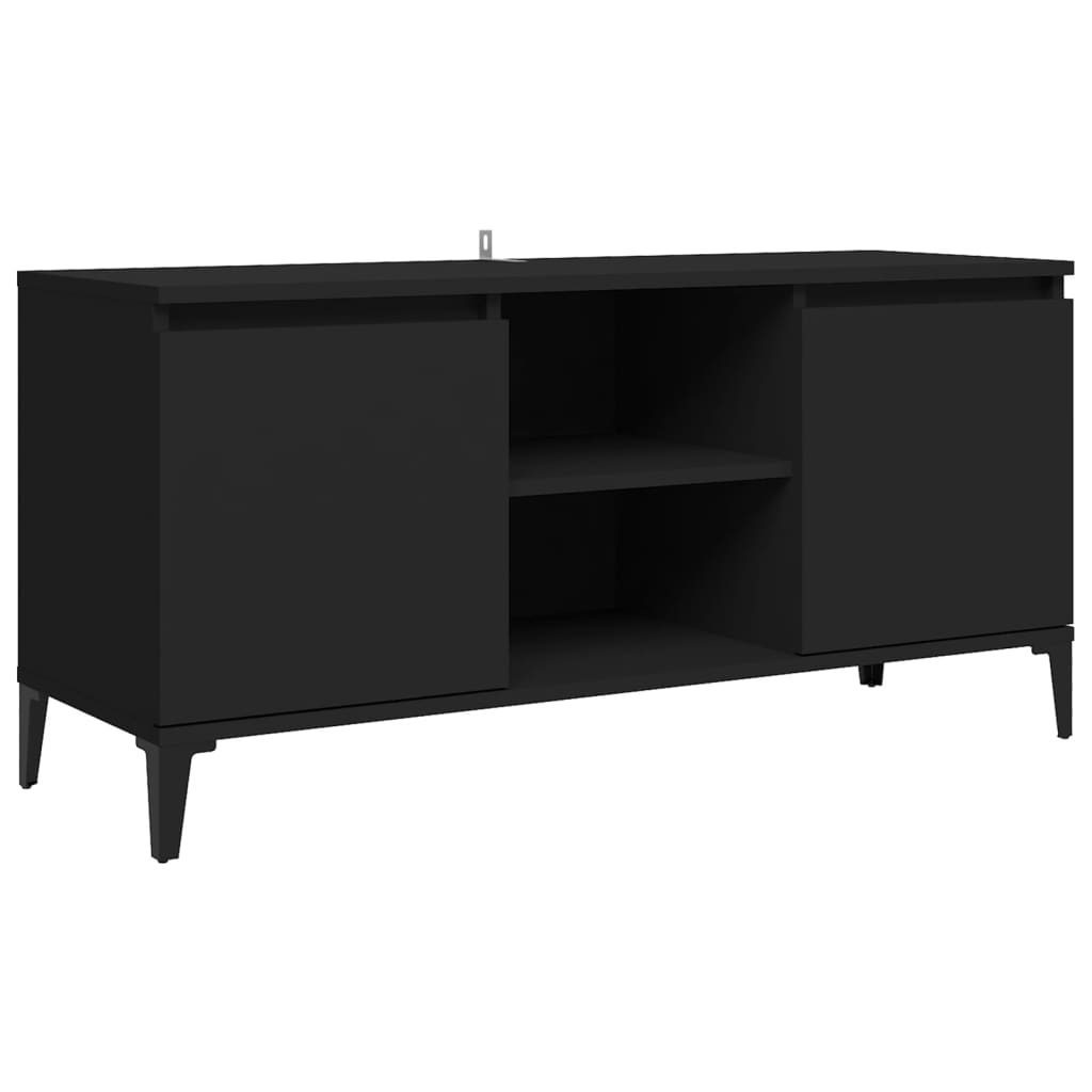 Comodă TV cu picioare metalice, negru, 103,5x35x50 cm Lando - Lando