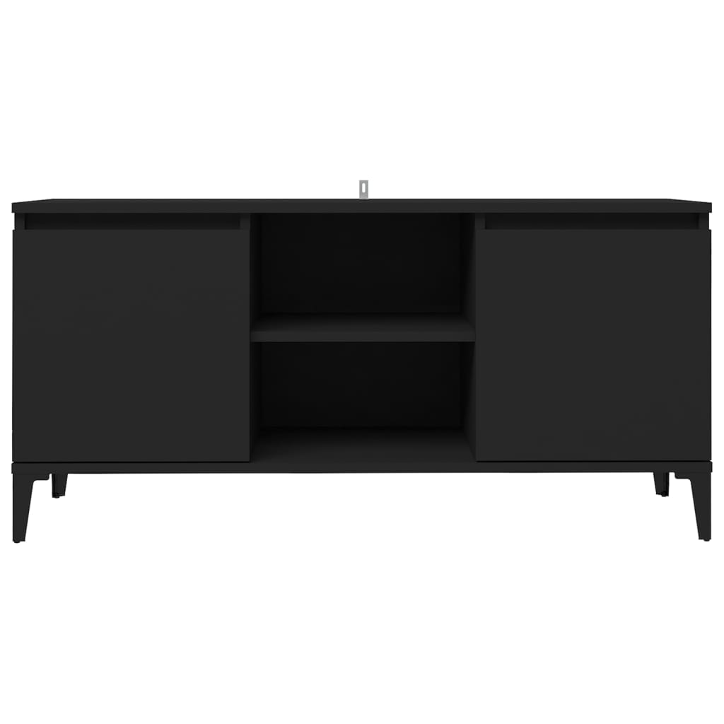 Comodă TV cu picioare metalice, negru, 103,5x35x50 cm Lando - Lando