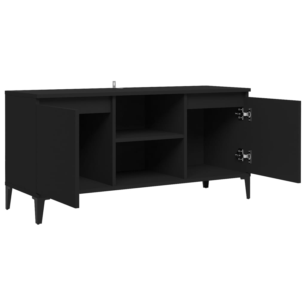 Comodă TV cu picioare metalice, negru, 103,5x35x50 cm Lando - Lando