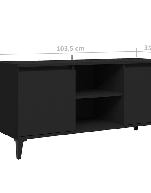 Încărcați imaginea în vizualizatorul Galerie, Comodă TV cu picioare metalice, negru, 103,5x35x50 cm Lando - Lando
