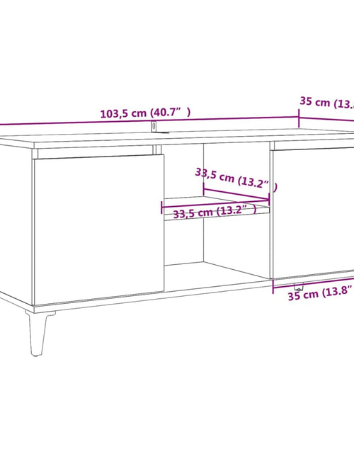 Загрузите изображение в средство просмотра галереи, Comodă TV cu picioare metalice, gri, 103,5x35x50 cm Lando - Lando
