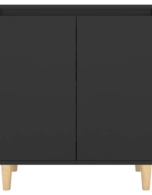 Încărcați imaginea în vizualizatorul Galerie, Servantă cu picioare din lemn masiv, negru, 60x35x70 cm, PAL Lando - Lando
