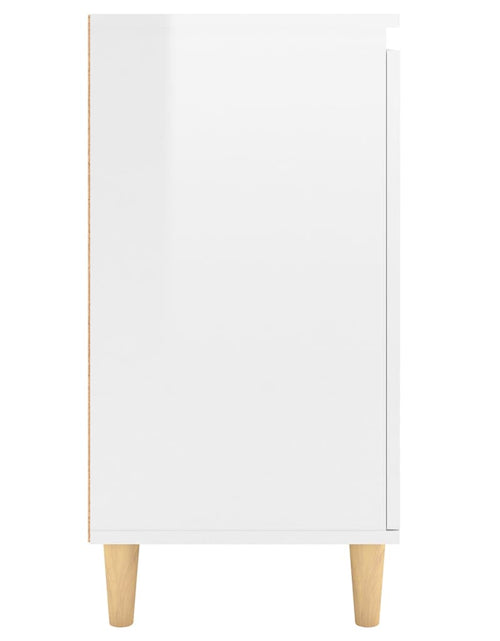 Încărcați imaginea în vizualizatorul Galerie, Servantă &amp; picioare lemn masiv alb extralucios 60x35x70cm PAL - Lando
