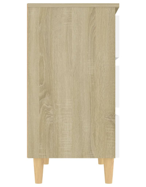 Загрузите изображение в средство просмотра галереи, Servantă, alb și stejar Sonoma, 60x35x69 cm, PAL - Lando
