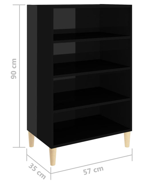 Загрузите изображение в средство просмотра галереи, Servantă, negru extralucios, 57x35x90 cm, PAL Lando - Lando
