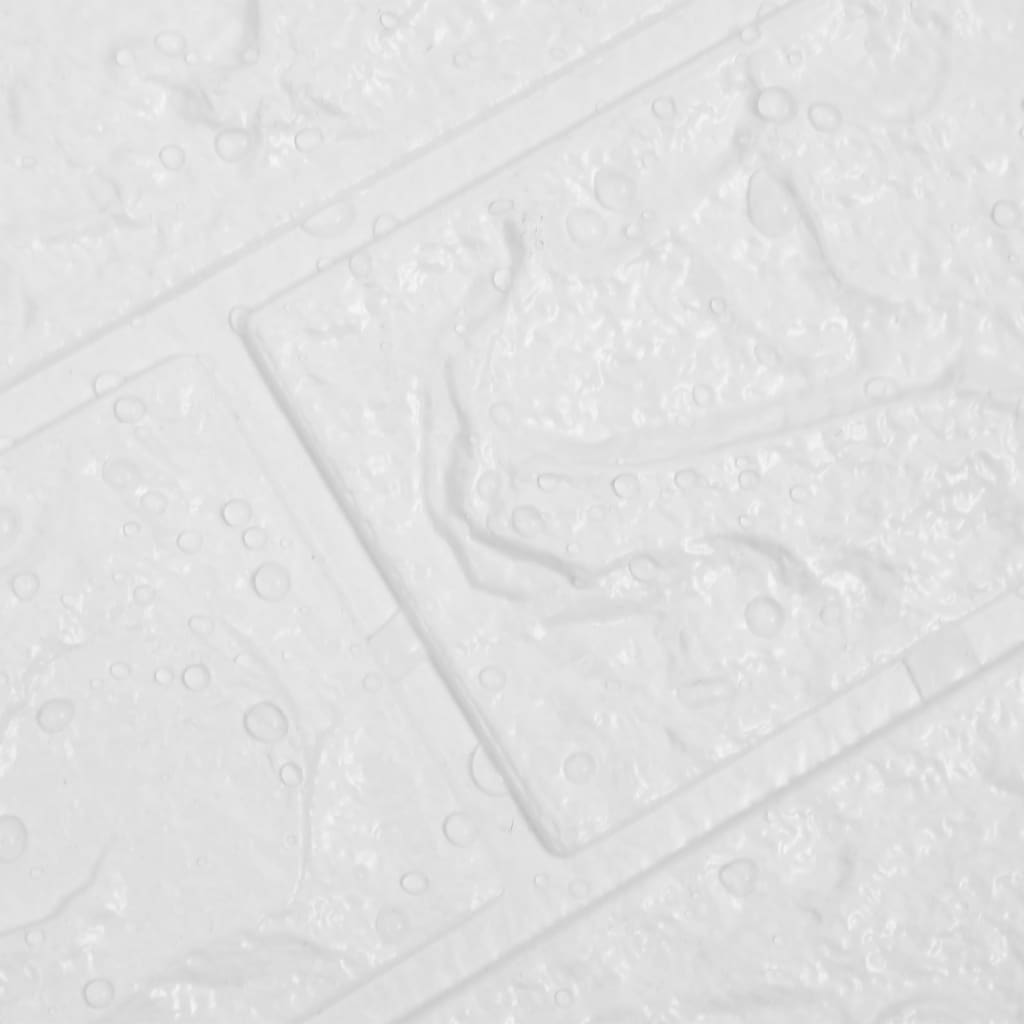 Tapet de perete autocolant 3D, 20 buc., alb, model cărămizi - Lando