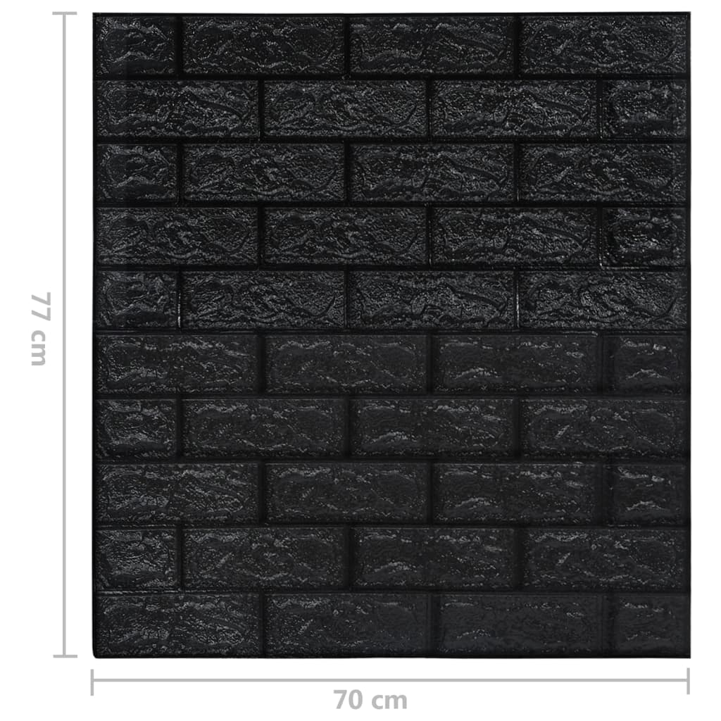 Tapet de perete autocolant, model cărămizi 3D, 40 buc., negru - Lando