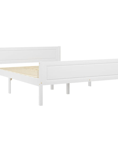 Încărcați imaginea în vizualizatorul Galerie, Cadru de pat, alb, 140x200 cm, lemn de pin masiv - Lando
