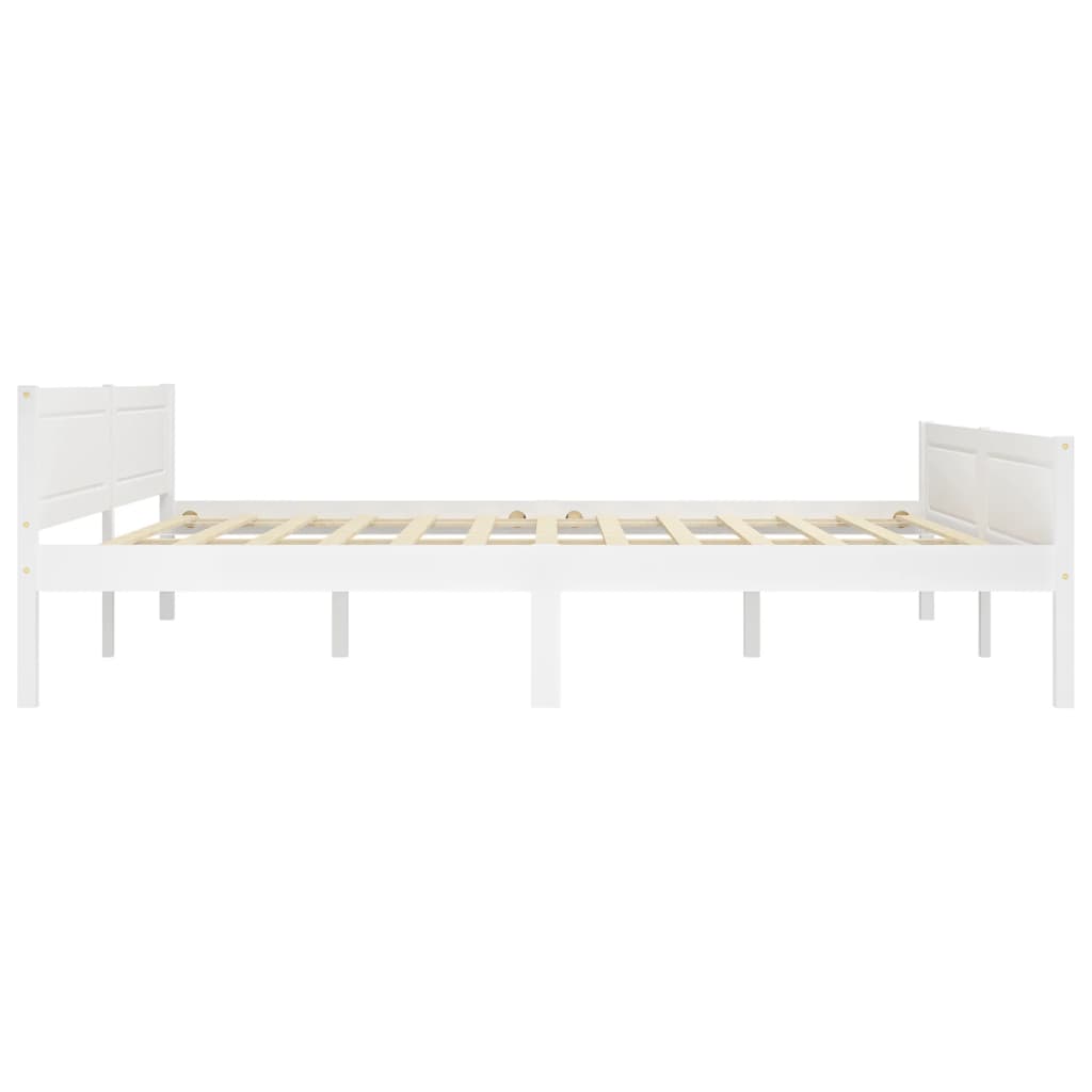 Cadru de pat, alb, 180x200 cm, lemn masiv de pin - Lando
