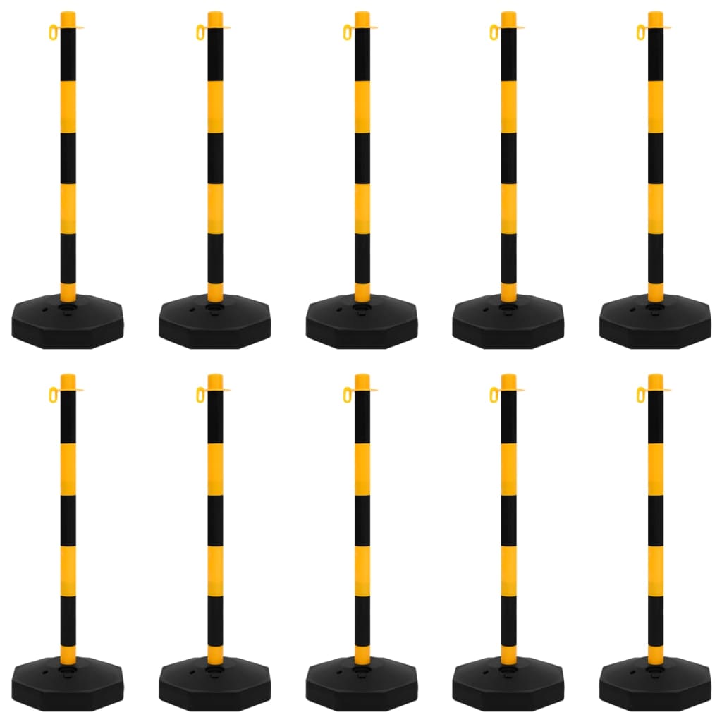 Set stâlp semnalizare trafic, cu lanț din plastic de 10 m Lando - Lando