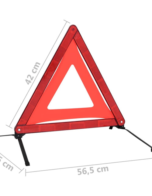 Încărcați imaginea în vizualizatorul Galerie, Triunghiuri avertisment trafic, 4 buc., roșu, 56,5x36,5x44,5 cm Lando - Lando
