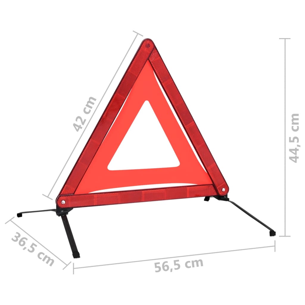 Triunghiuri avertisment trafic, 4 buc., roșu, 56,5x36,5x44,5 cm Lando - Lando