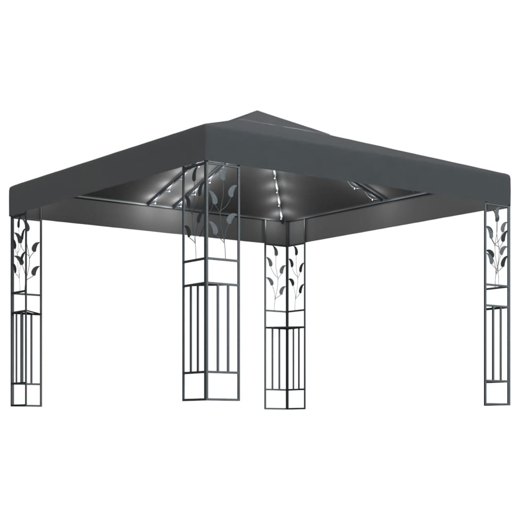 Pavilion cu șir de lumini LED, antracit, 3x3 m Lando - Lando